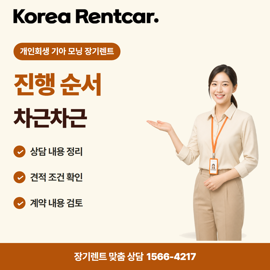 개인회생 기아 모닝 장기렌트 · 이용 절차 카드뉴스